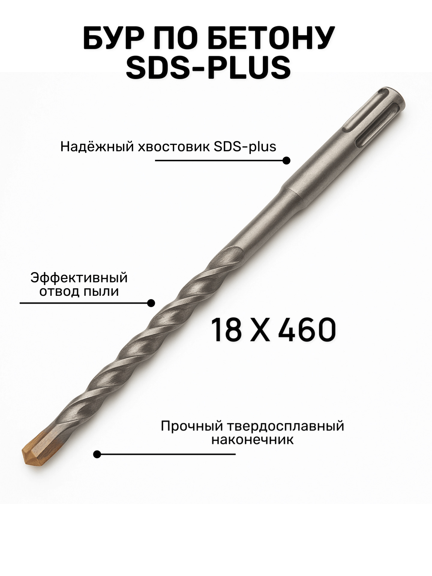 бур по бетону SDS-plus 18460