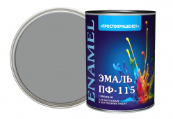 Простокрашено! Эмаль ПФ-115 ПРОСТОКРАШЕНО серая БАУЦЕНТР 0.8 кг 81283_4