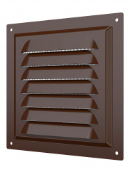 Решетка ЭРА 2020МЭ вентиляционная с покрытием полимерной эмалью с сеткой 200х200 сталь коричневая