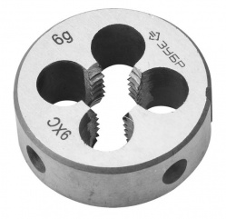Плашка "ЗУБР" круглая ручная М3x0.5мм сталь 9ХС