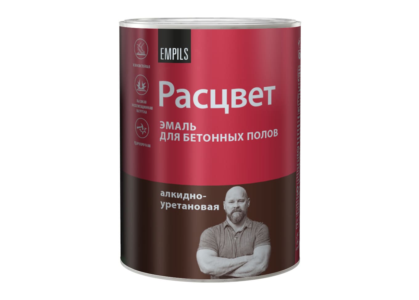 Расцвет Эмаль для бетонных полов серая 0.9 кг 70691_1