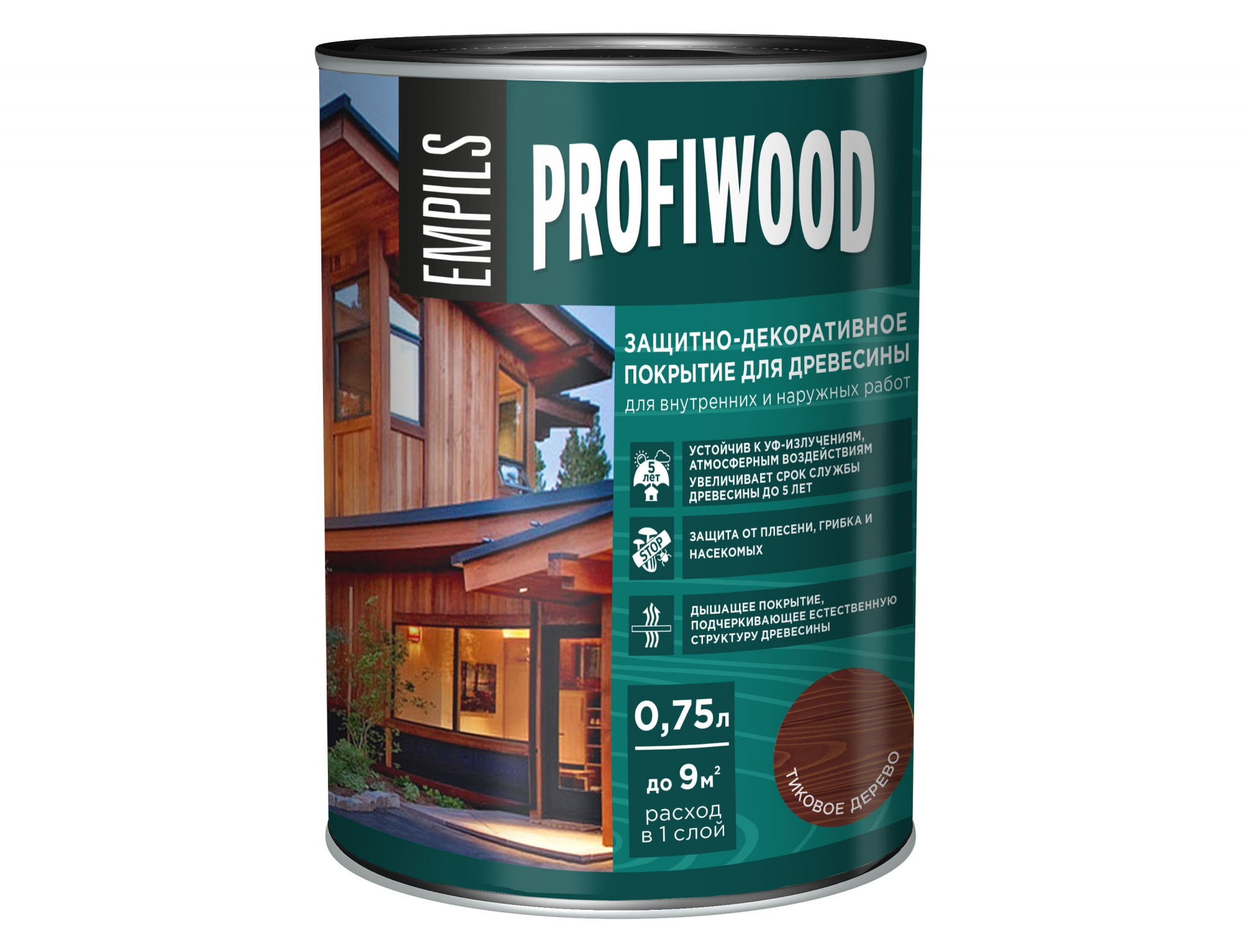 72624_Защитно-декоративное покрытие для древесины PROFIWOOD тик 0.7 кг_1